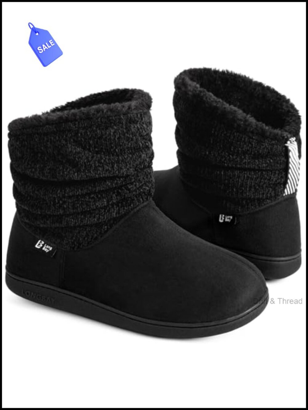 Faux Suede Chenille Bootie Slippers Fuzzy Fur Memory Foam Winter House Shoes
